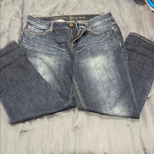 Vera Wang Women's Straight Leg Washed Indigo Jeans